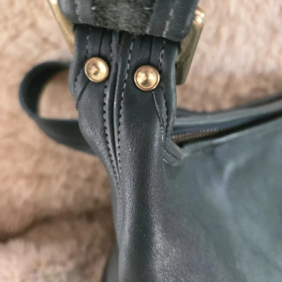 Coach Vintage Duffle Sac 9085 Forest Green Leather XL Feed Shoulder Bag 1994 USA - Picture 13 of 14